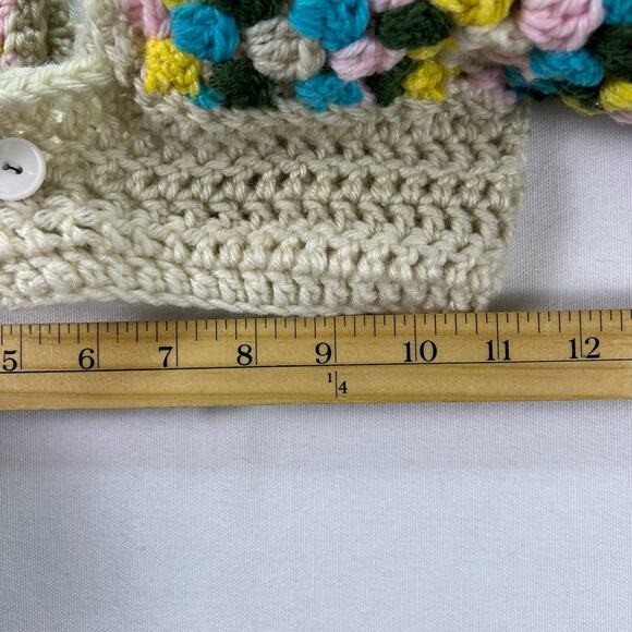 Handmade Crochet Granny Square Shrug Bolero XXS Tie Back Boho Festival Crop Top - Picture 11 of 11